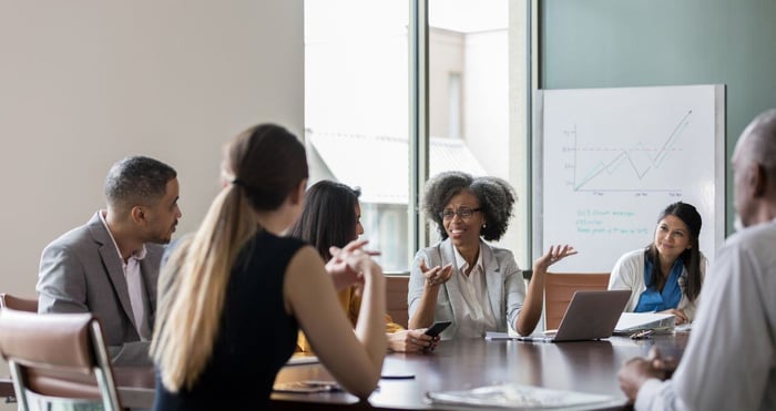 meeting in boardroom